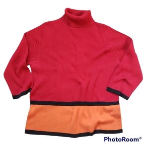 JOSEPHINE CHAUS SPORT | Ribbed Turtleneck Sweater | Sixe XL